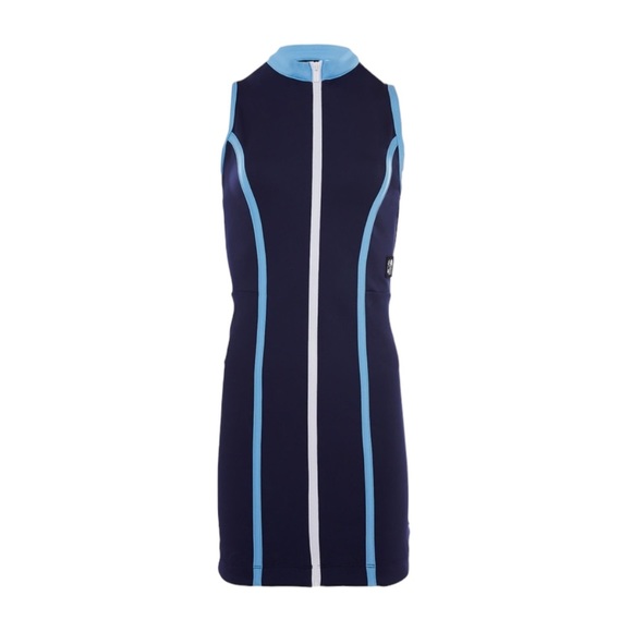 STAUD X NB Neoprene Zip Through Dress - Peacoat Navy Blue - Picture 2 of 15